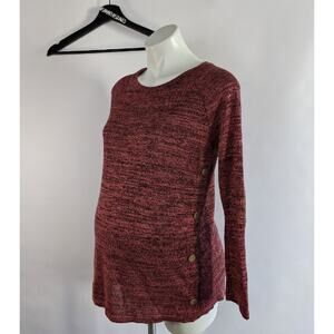 Sweet Wanderer Maternity Marled Side Button sweater Sz Small